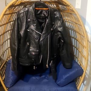 New only worn once real leather motorcycle jacket